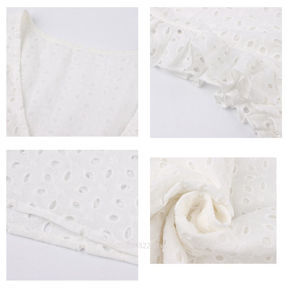Dress with short ruffled sleeves