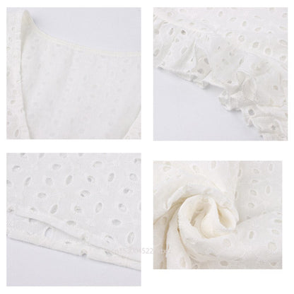 Dress with short ruffled sleeves