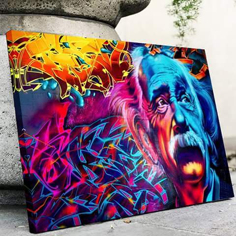 Einstein Graffiti Canvass Wall Art