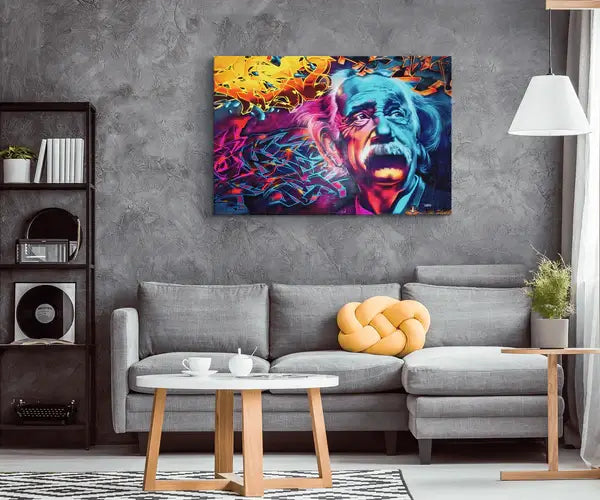 Einstein Graffiti Canvass Wall Art