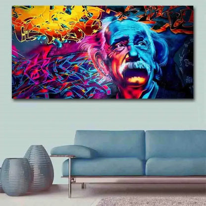 Einstein Graffiti Canvass Wall Art