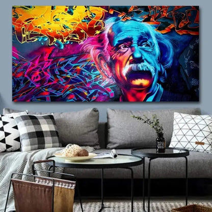 Einstein Graffiti Canvass Wall Art