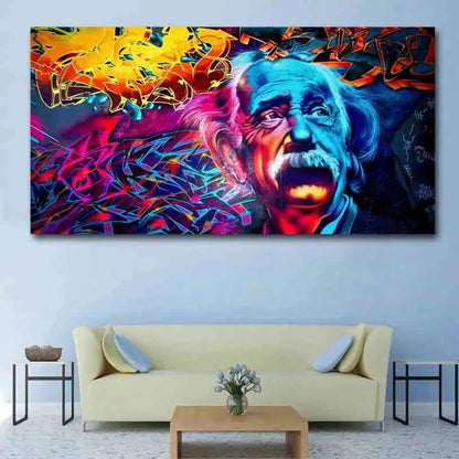 Einstein Graffiti Canvass Wall Art