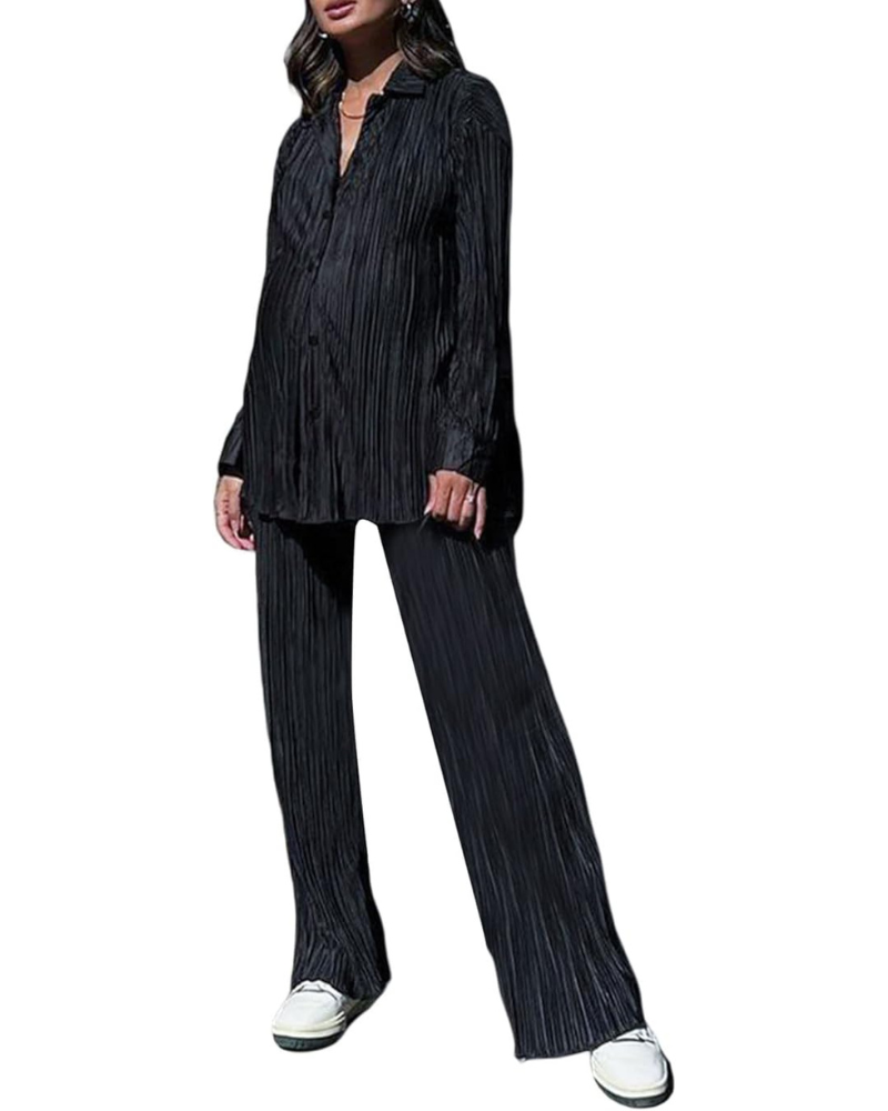 Elegant pleated duo for ladies