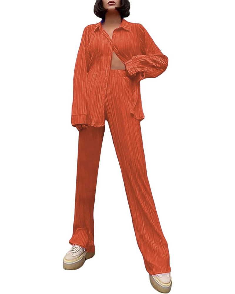 Elegant pleated duo for ladies
