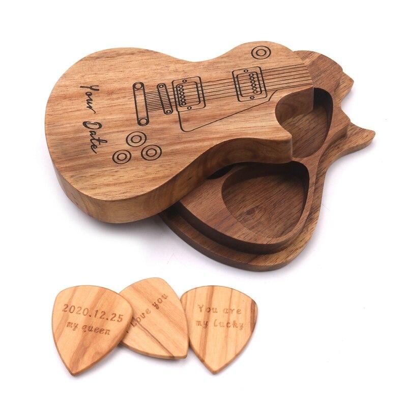Engraved wooden guitar Picks