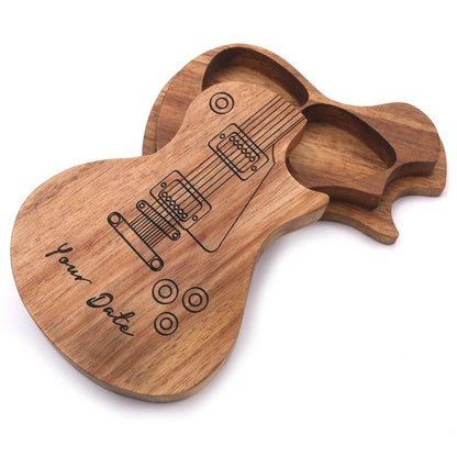 Engraved wooden guitar Picks