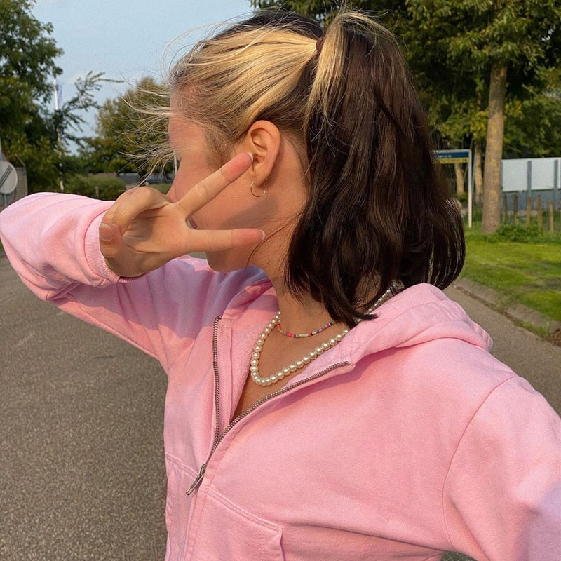 Extra Slim Cropped Zip-Up Hoodie