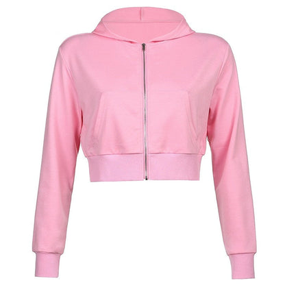 Extra Slim Cropped Zip-Up Hoodie