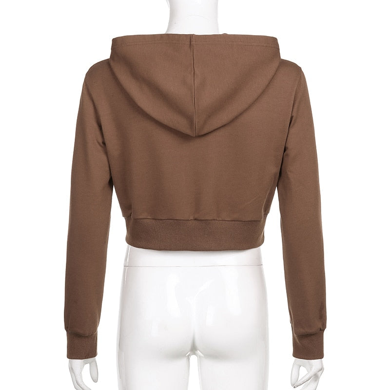 Extra Slim Cropped Zip-Up Hoodie