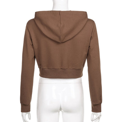 Extra Slim Cropped Zip-Up Hoodie