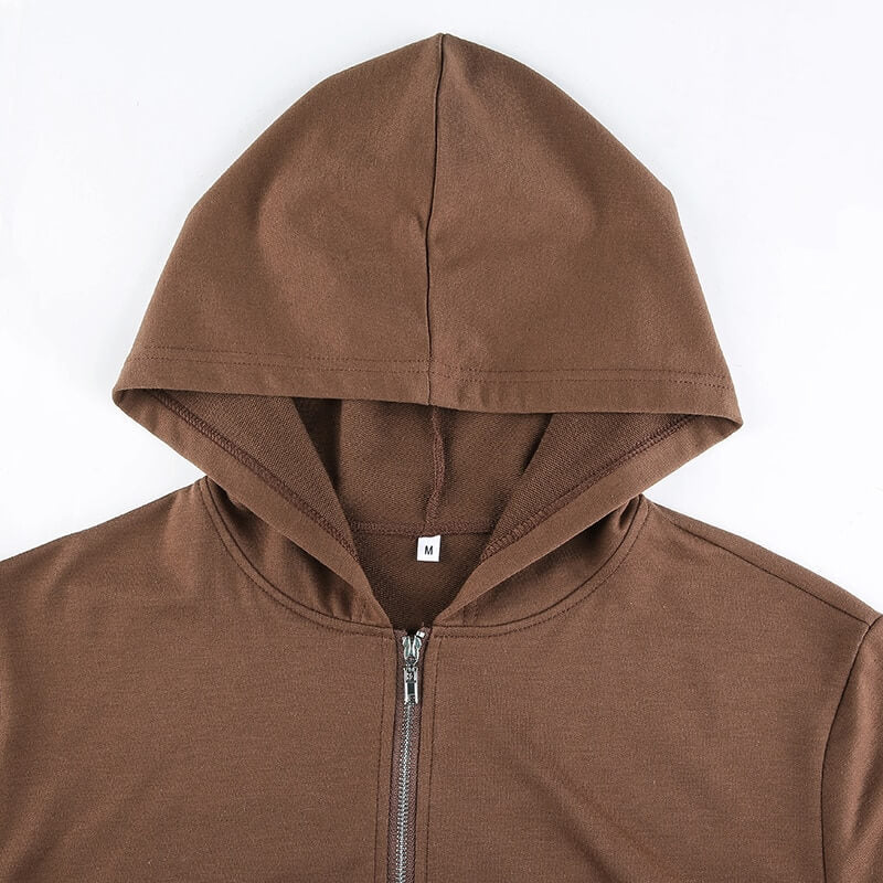 Extra Slim Cropped Zip-Up Hoodie