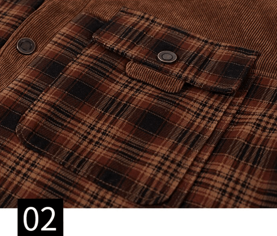 Flannel checked winter coat