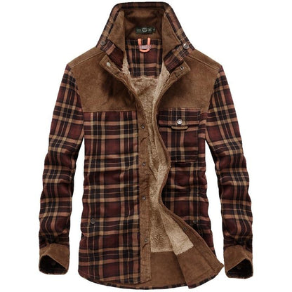 Flannel checked winter coat