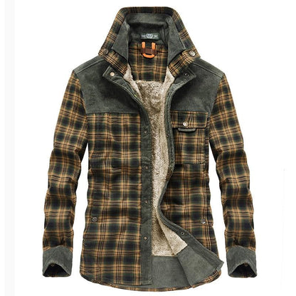 Flannel checked winter coat