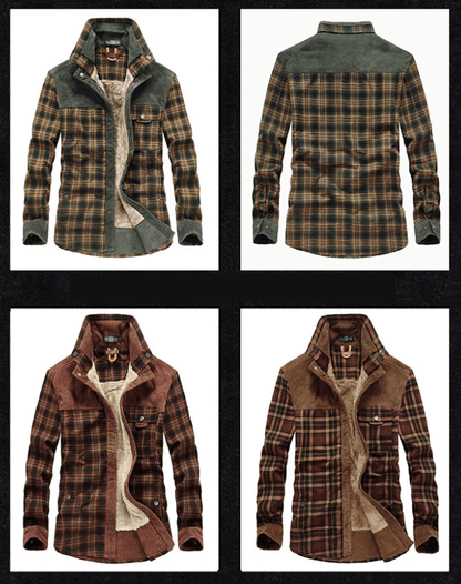 Flannel checked winter coat
