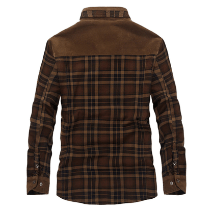 Flannel checked winter coat