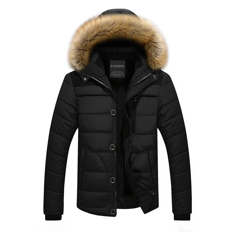 Fleece Fur Down Cotton Winter Coat for men