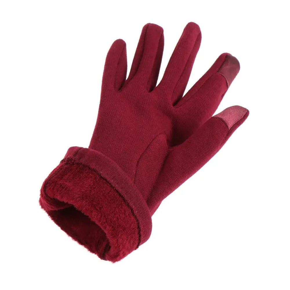 Fleece-lined thermal mittens for ladies