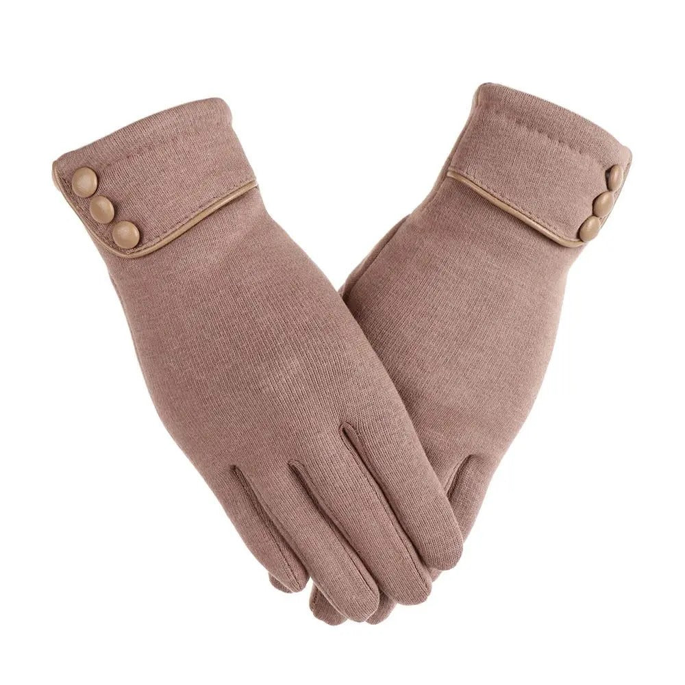 Fleece-lined thermal mittens for ladies
