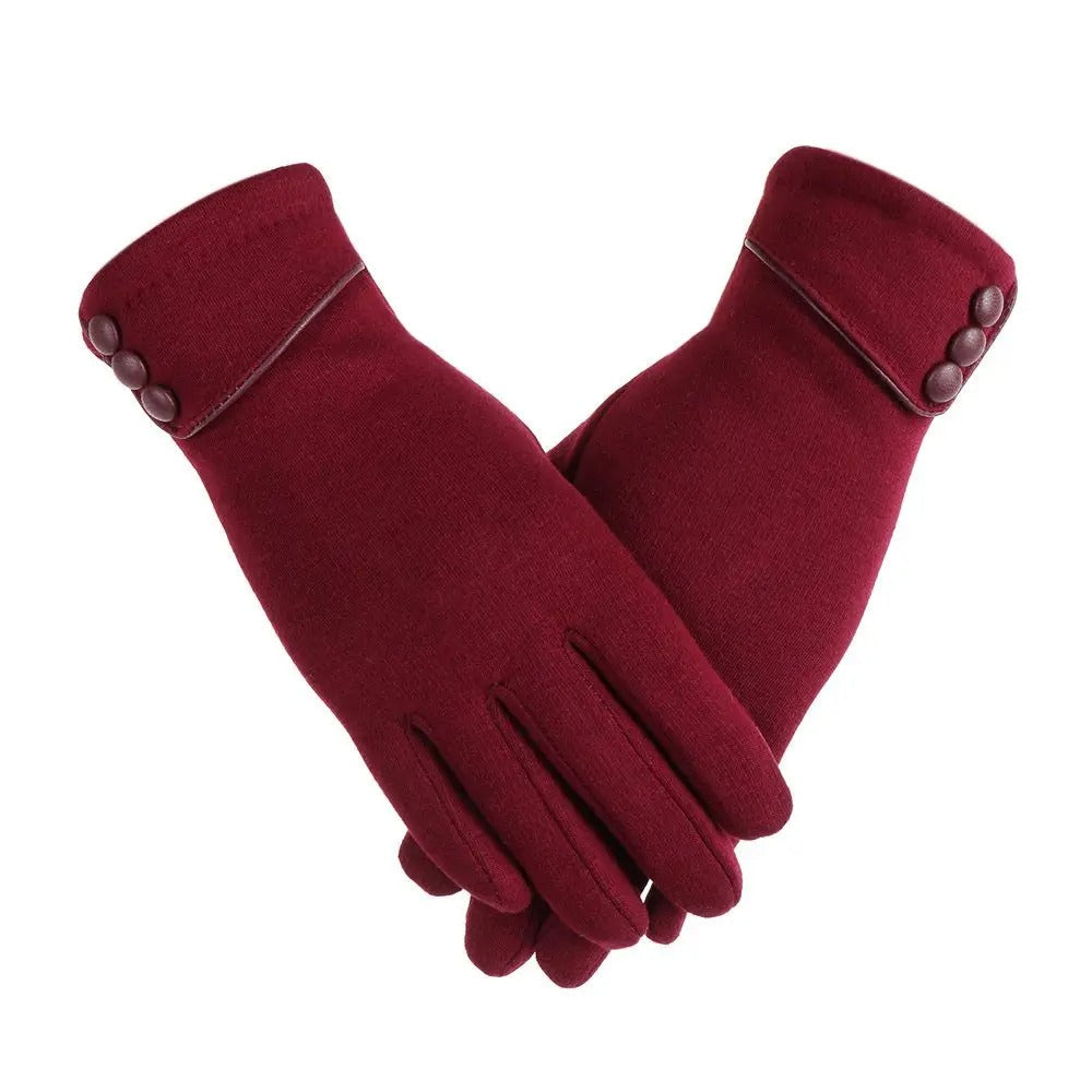 Fleece-lined thermal mittens for ladies