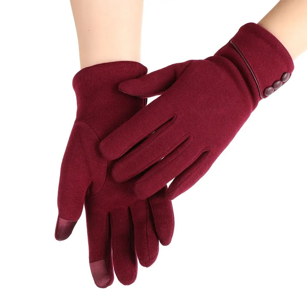 Fleece-lined thermal mittens for ladies