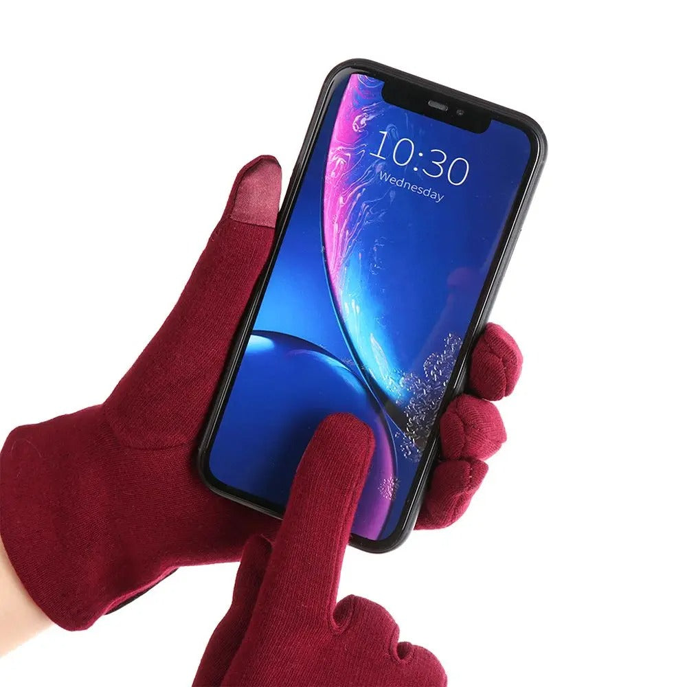 Fleece-lined thermal mittens for ladies