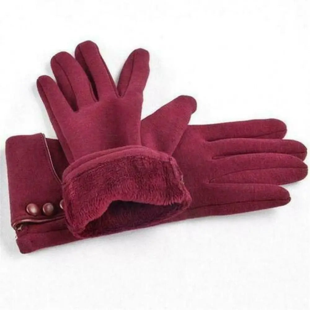 Fleece-lined thermal mittens for ladies