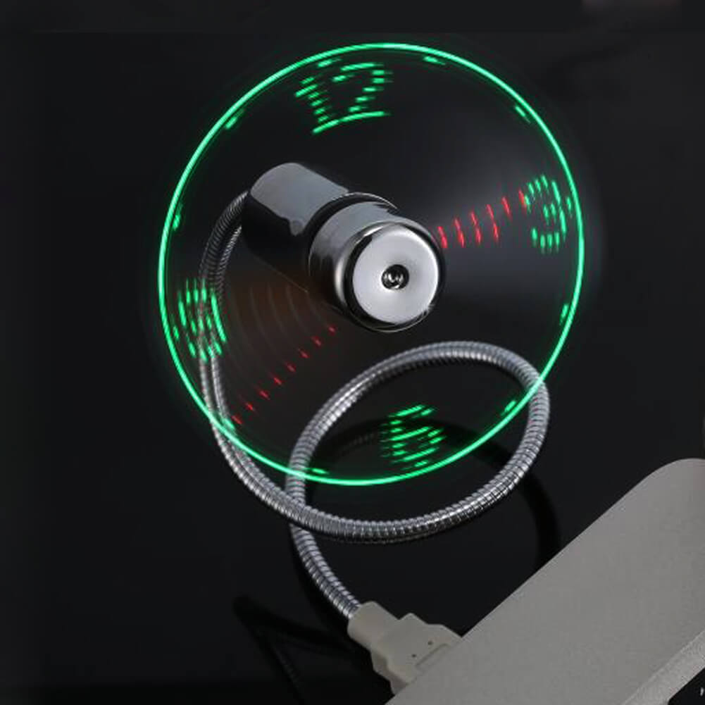 Flexible Mini Fan LED Clock