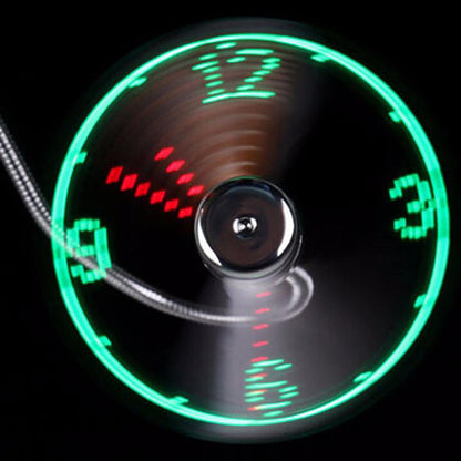 Flexible Mini Fan LED Clock