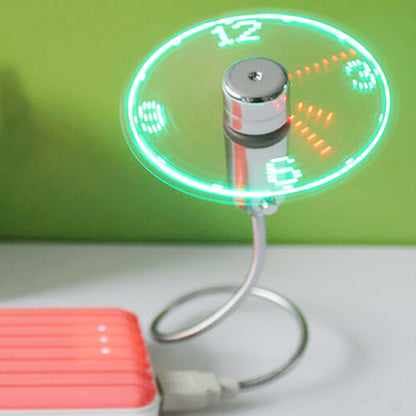 Flexible Mini Fan LED Clock