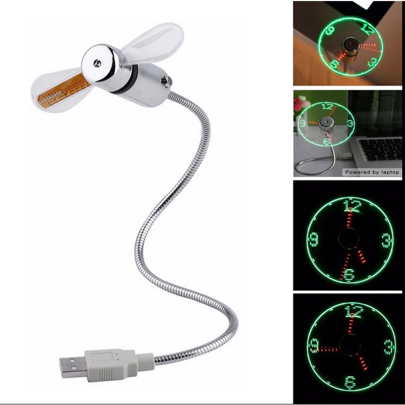 Flexible Mini Fan LED Clock