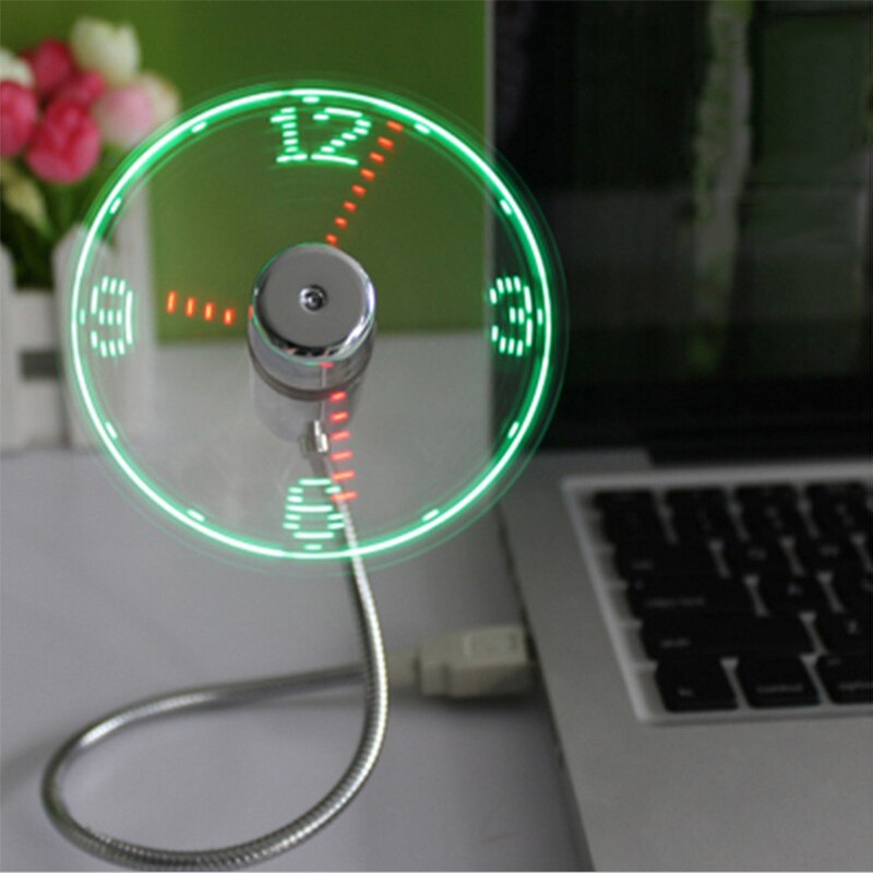 Flexible Mini Fan LED Clock