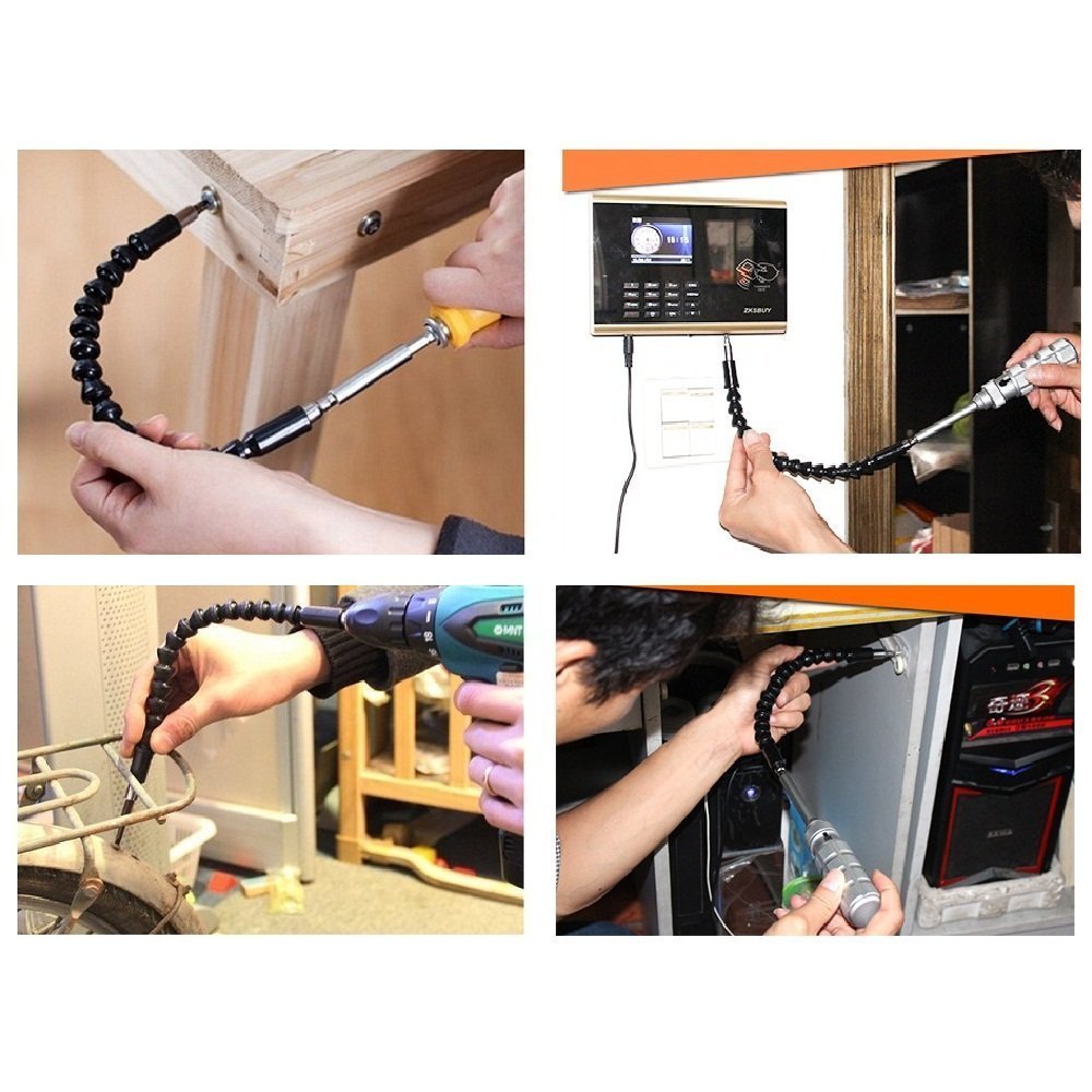 Flexible drill extension set