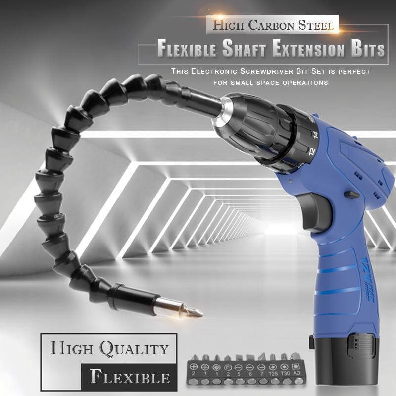 Flexible drill extension set