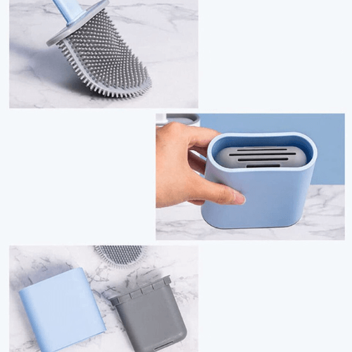 Flexible silicone toilet brush
