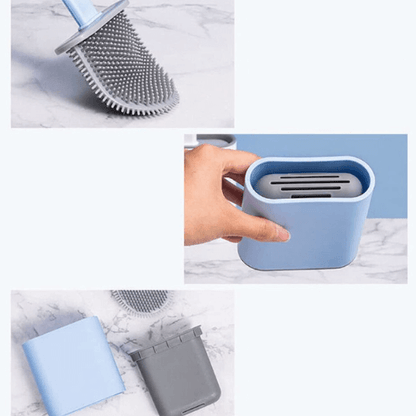 Flexible silicone toilet brush