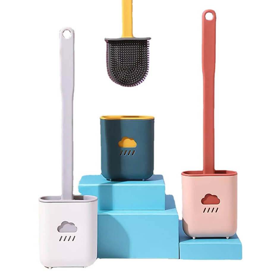 Flexible silicone toilet brush
