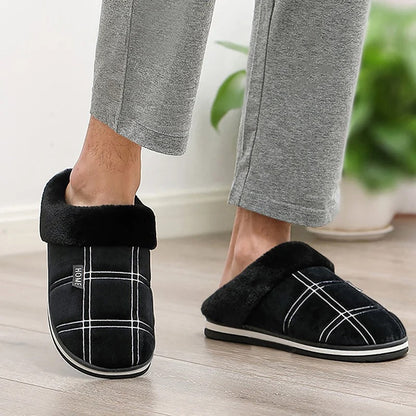 Flock Striped Men's Indoor Slippers