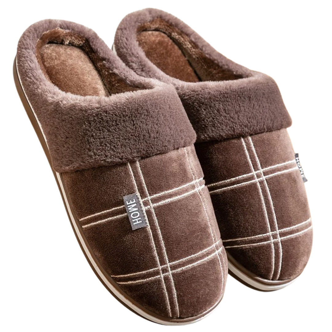 Flock Striped Men's Indoor Slippers