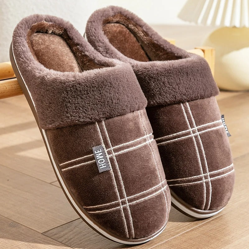 Flock Striped Men's Indoor Slippers