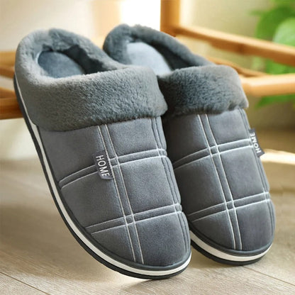 Flock Striped Men's Indoor Slippers