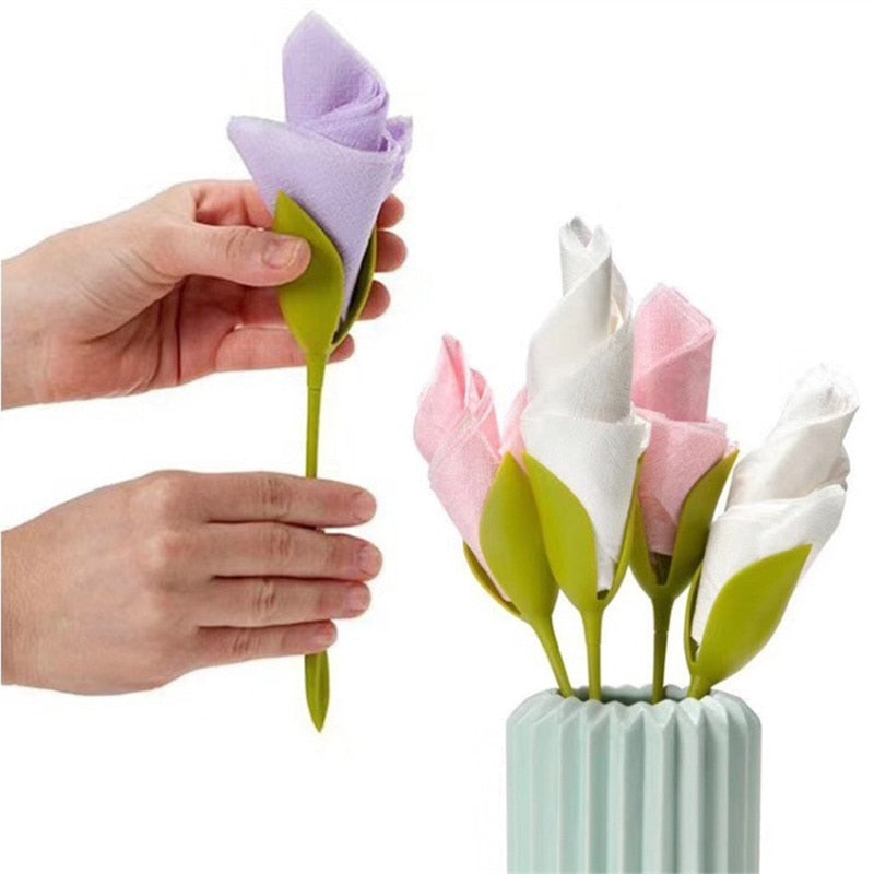 Flowered napkin holder