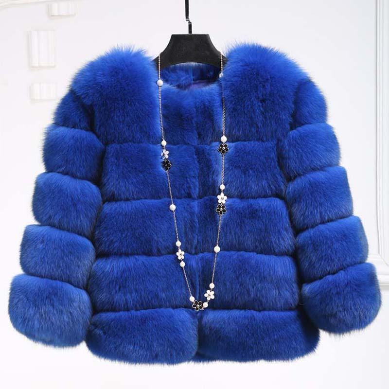 Fluffy faux fur ladies coat