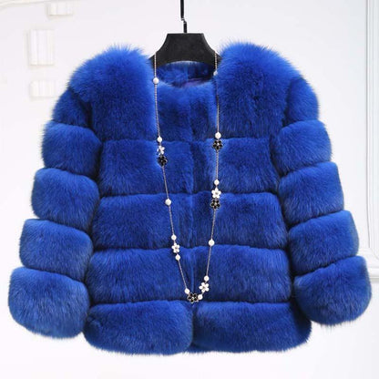 Fluffy faux fur ladies coat