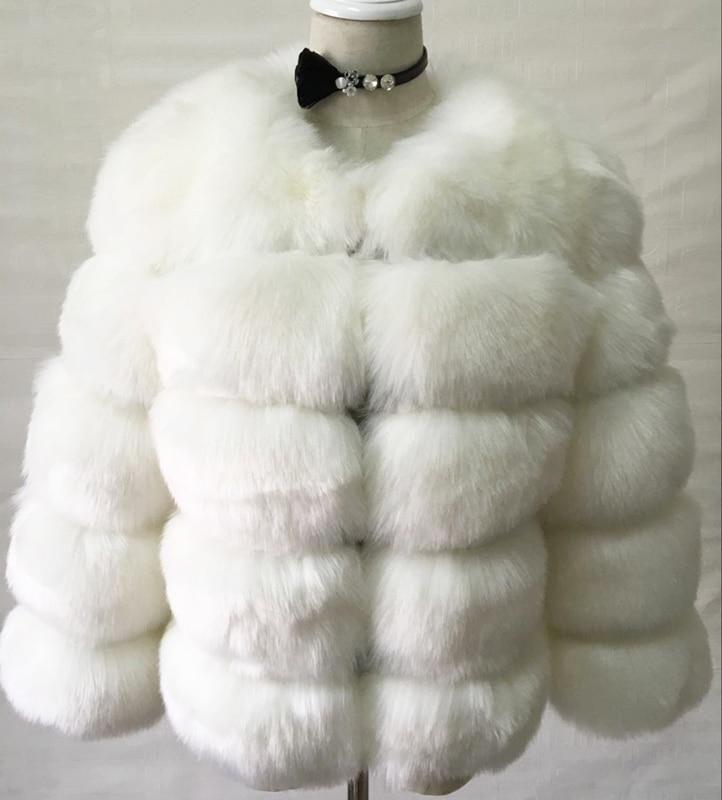 Fluffy faux fur ladies coat