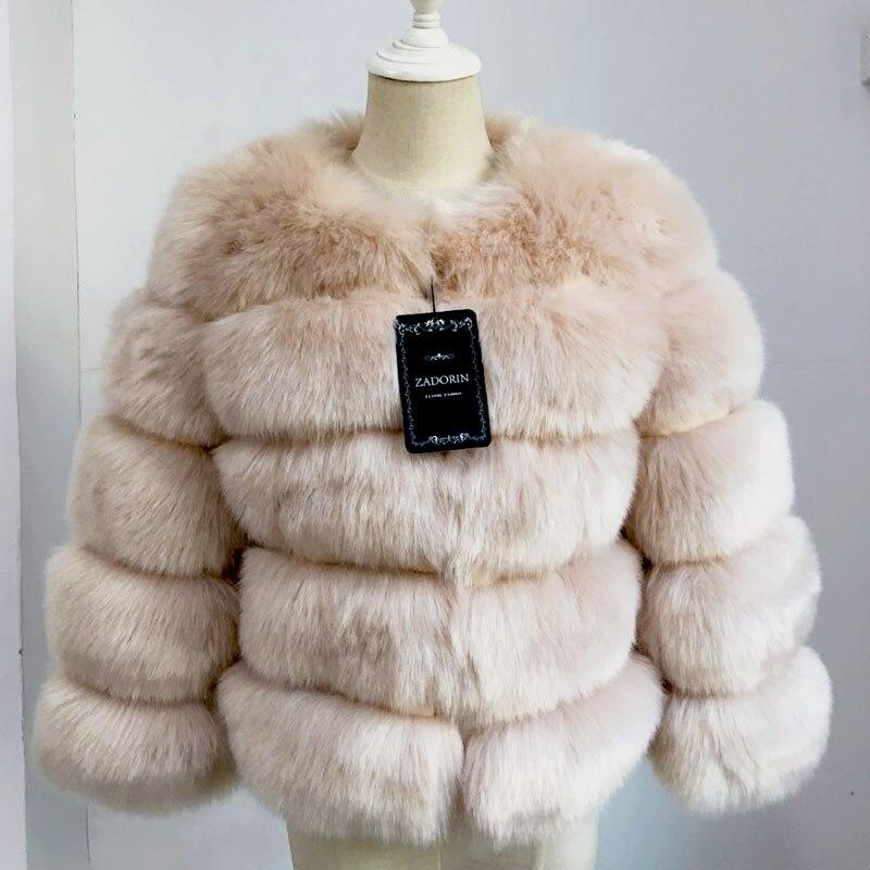 Fluffy faux fur ladies coat