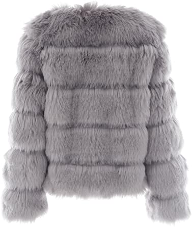 Fluffy faux fur ladies coat