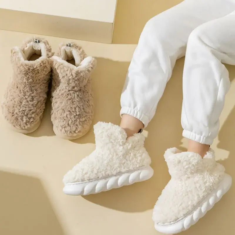 Fluffy fleece booties