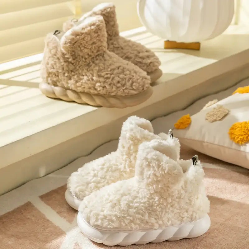 Fluffy fleece booties